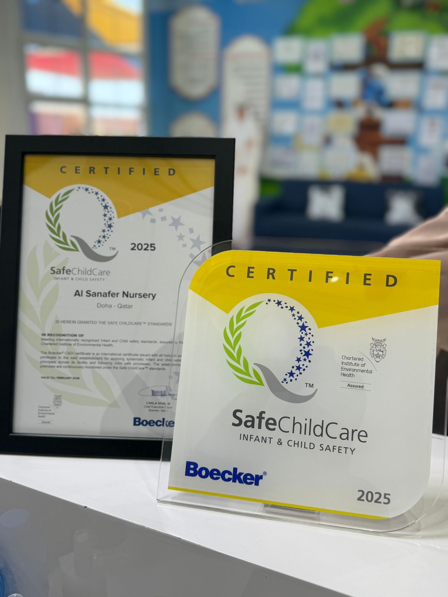 حصول حضانة السنافر على شهادة Safe ChildCare الدولية المعتمدة في سلامة الرضّع والأطفال